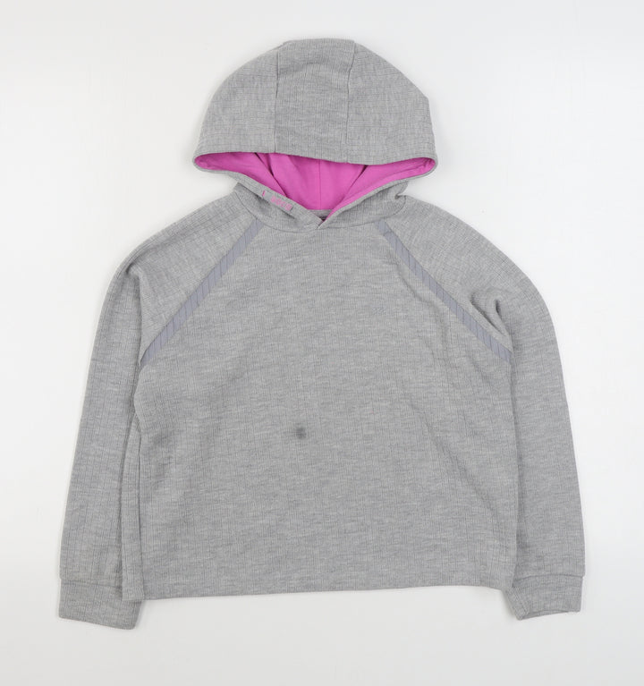 Primark Girls Grey Cotton Pullover Hoodie Size 10-11 Years Pullover
