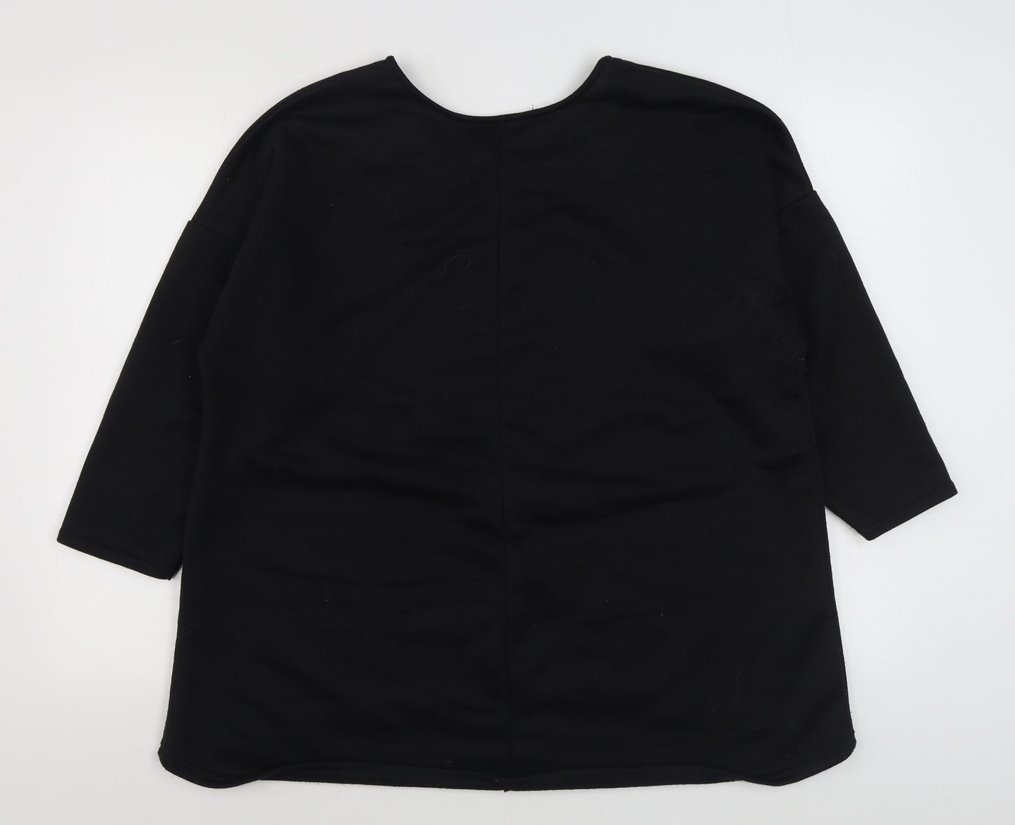Peacocks Womens Black  Polyester Pullover Sweatshirt Size L  Pullover