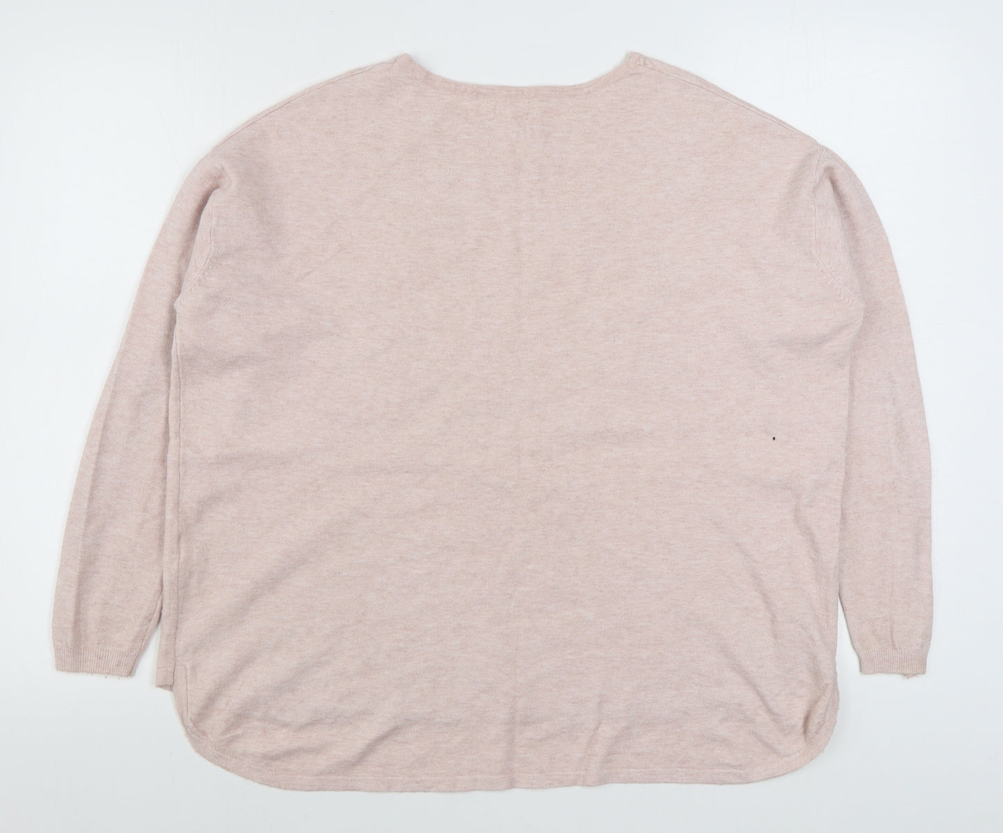 Preworn Womens Pink Boat Neck  Viscose Pullover Jumper Size M