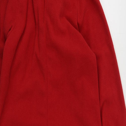 Cedar Wood State Mens Red Solid Polyester  One Piece Size XS  Zip - Santa Onesie