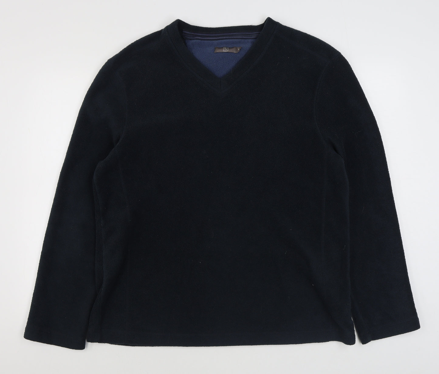 TU Mens Blue  Polyester Pullover Sweatshirt Size L
