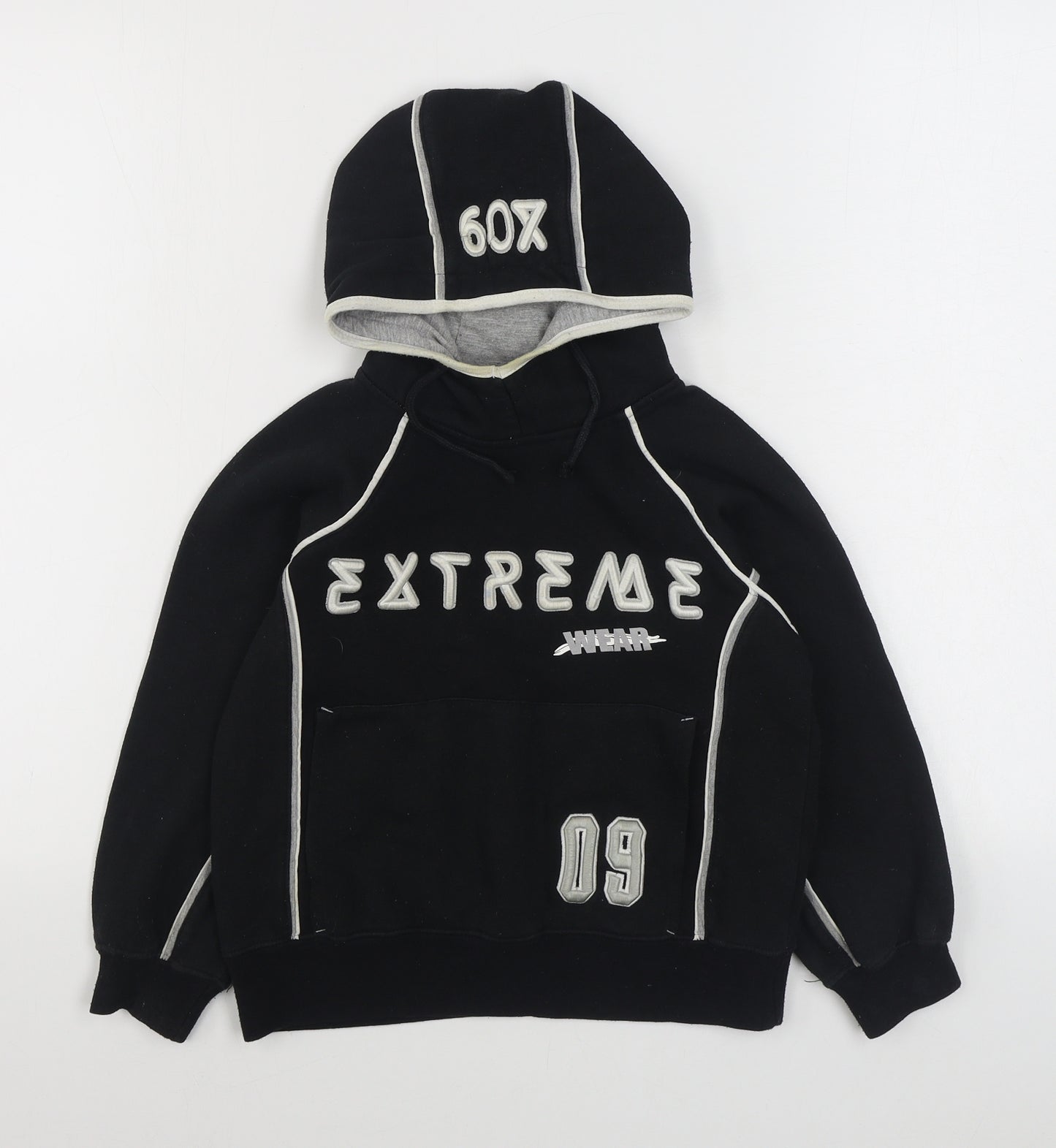 Protonic Boys Black  Cotton Pullover Hoodie Size 7-8 Years  Pullover