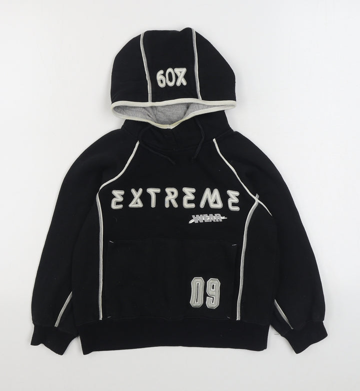 Protonic Boys Black  Cotton Pullover Hoodie Size 7-8 Years  Pullover