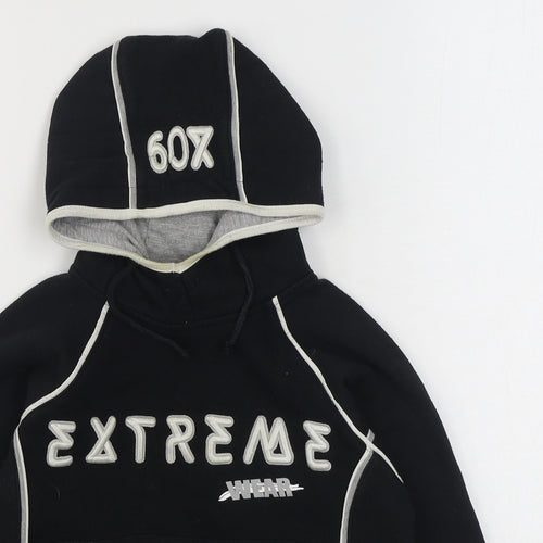 Protonic Boys Black  Cotton Pullover Hoodie Size 7-8 Years  Pullover