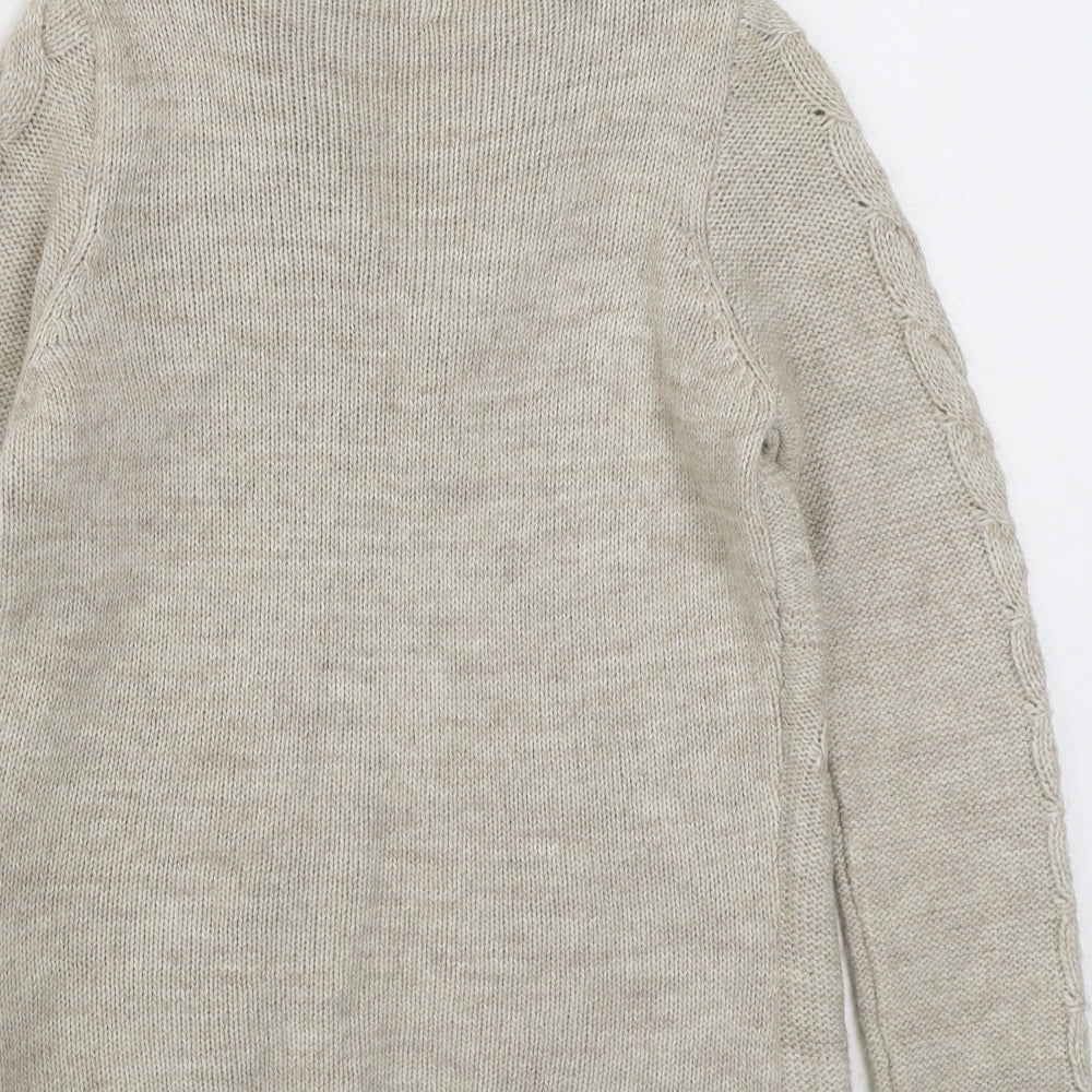 Per Una Womens Beige V-Neck  Acrylic Cardigan Jumper Size S