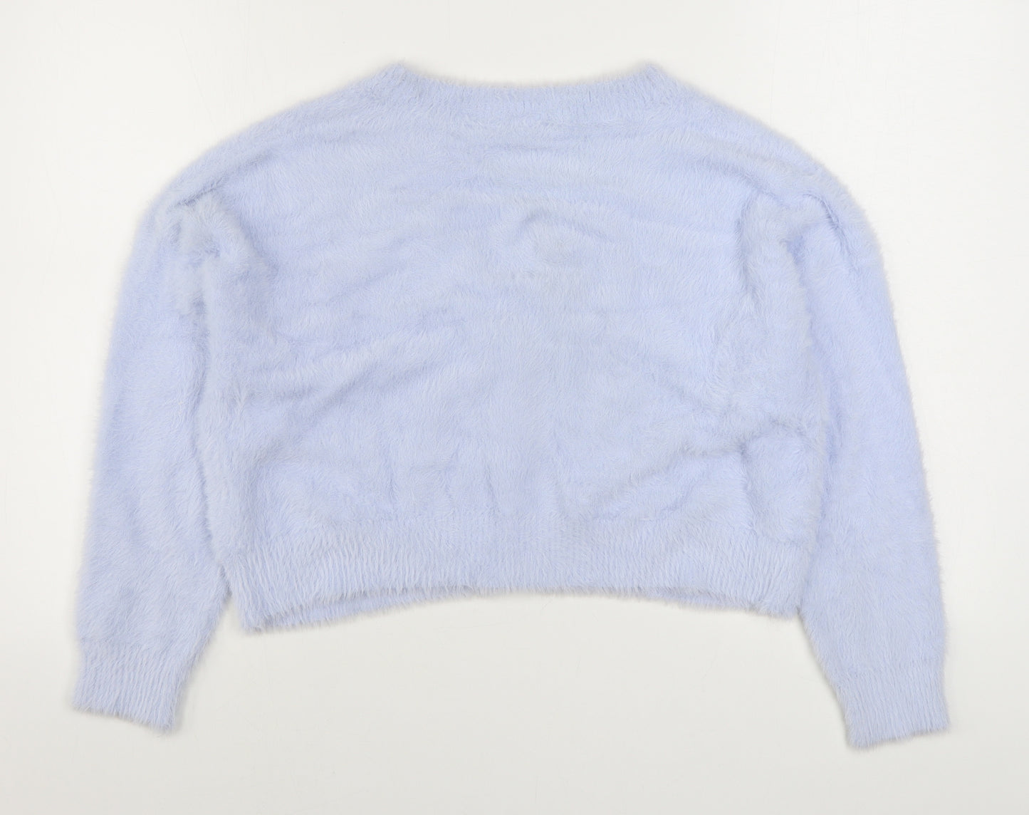 Pep&Co Womens Blue V-Neck  Nylon Cardigan Jumper Size M