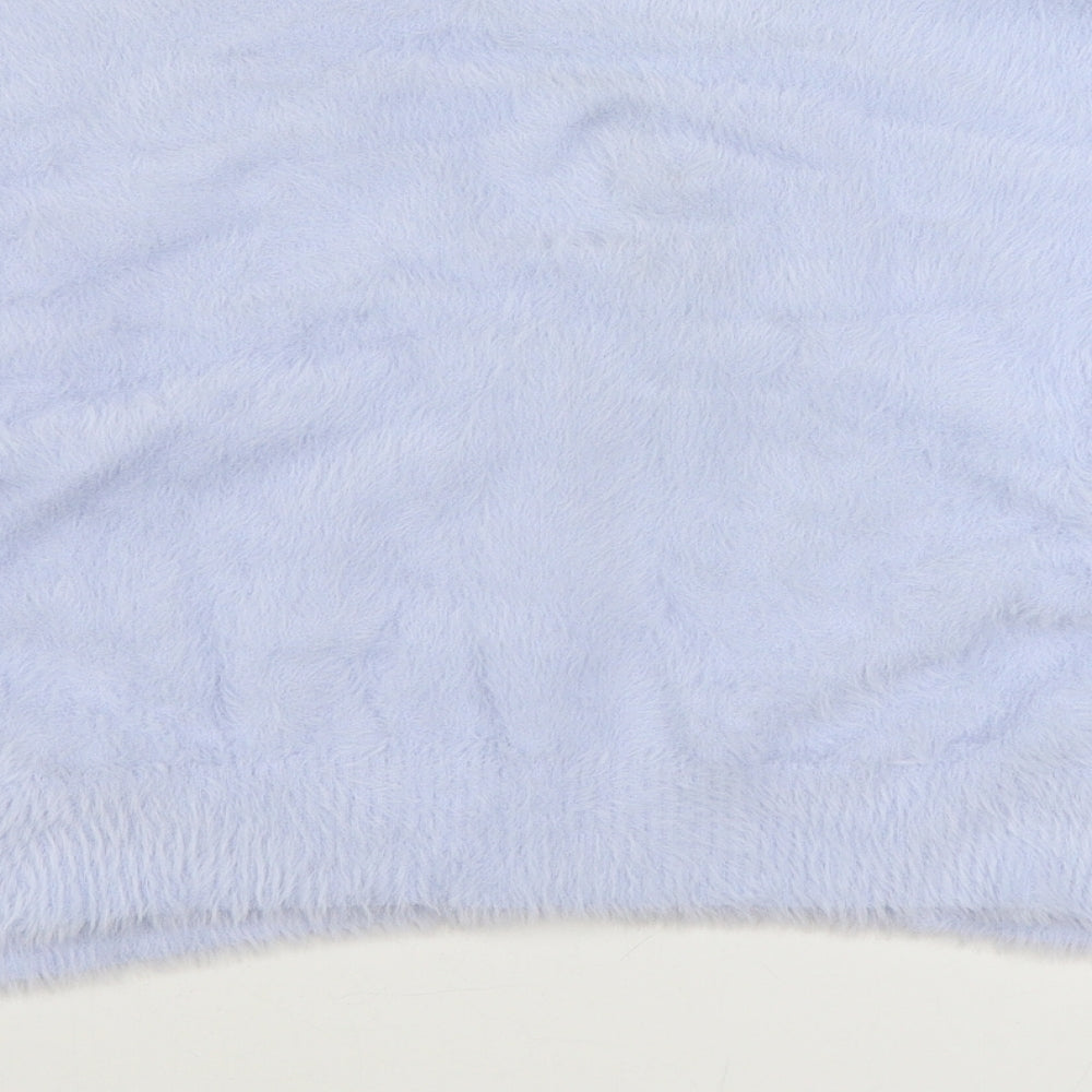 Pep&Co Womens Blue V-Neck  Nylon Cardigan Jumper Size M
