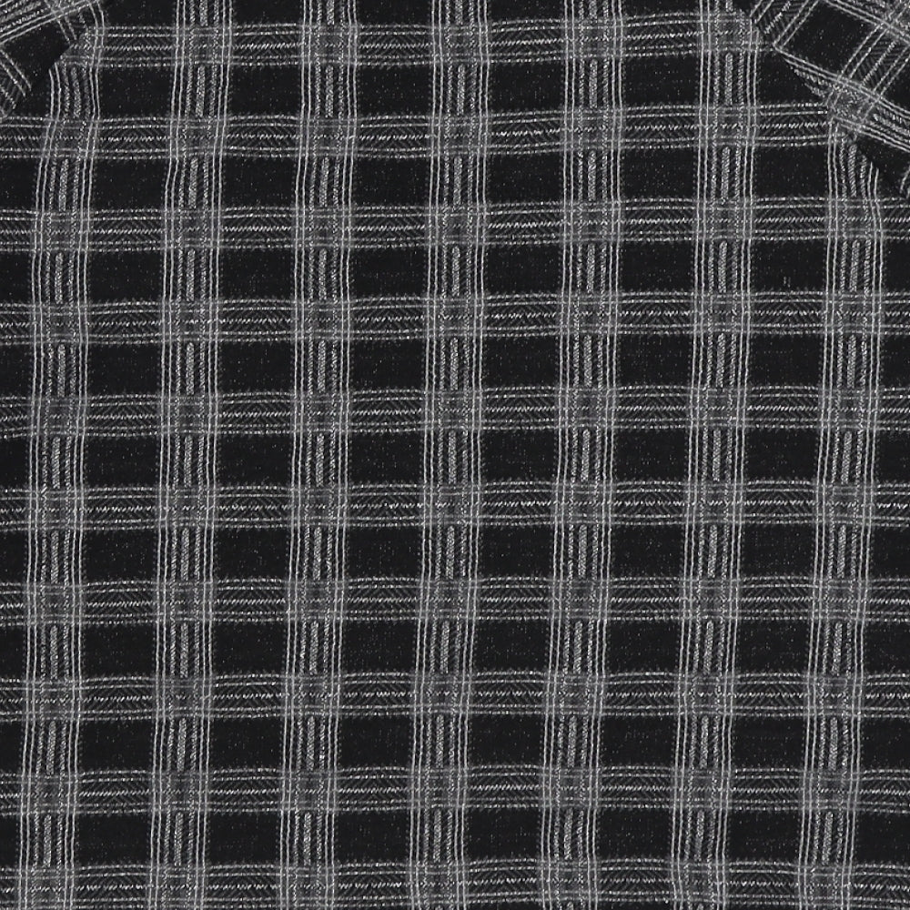 Promod Womens Black Plaid Polyester Pullover Sweatshirt Size L  Pullover