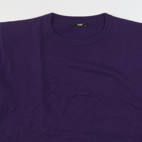 Cotton Traders Mens Purple Round Neck  Acrylic Pullover Jumper Size XL