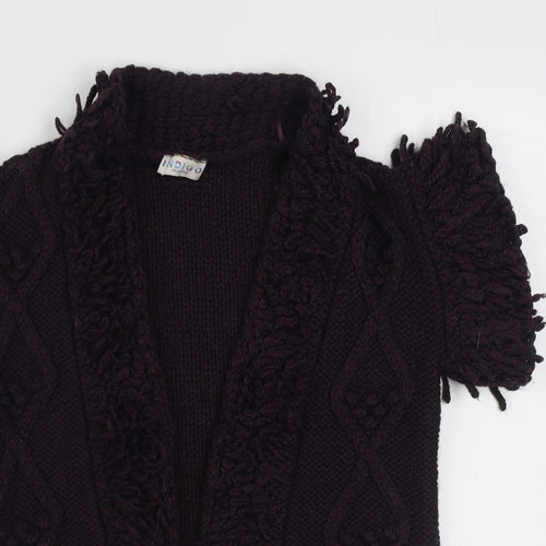 Marks and Spencer Womens Purple V-Neck  Acrylic Cardigan Jumper Size S
