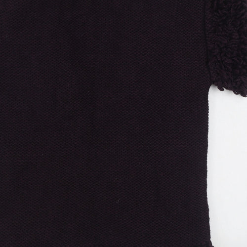 Marks and Spencer Womens Purple V-Neck  Acrylic Cardigan Jumper Size S