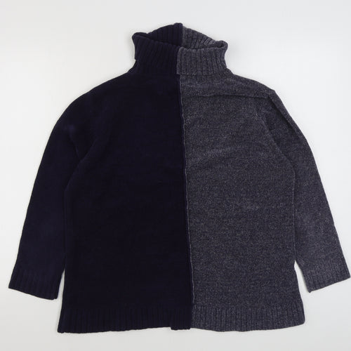Poppy Womens Grey Roll Neck  Acrylic Pullover Jumper Size M