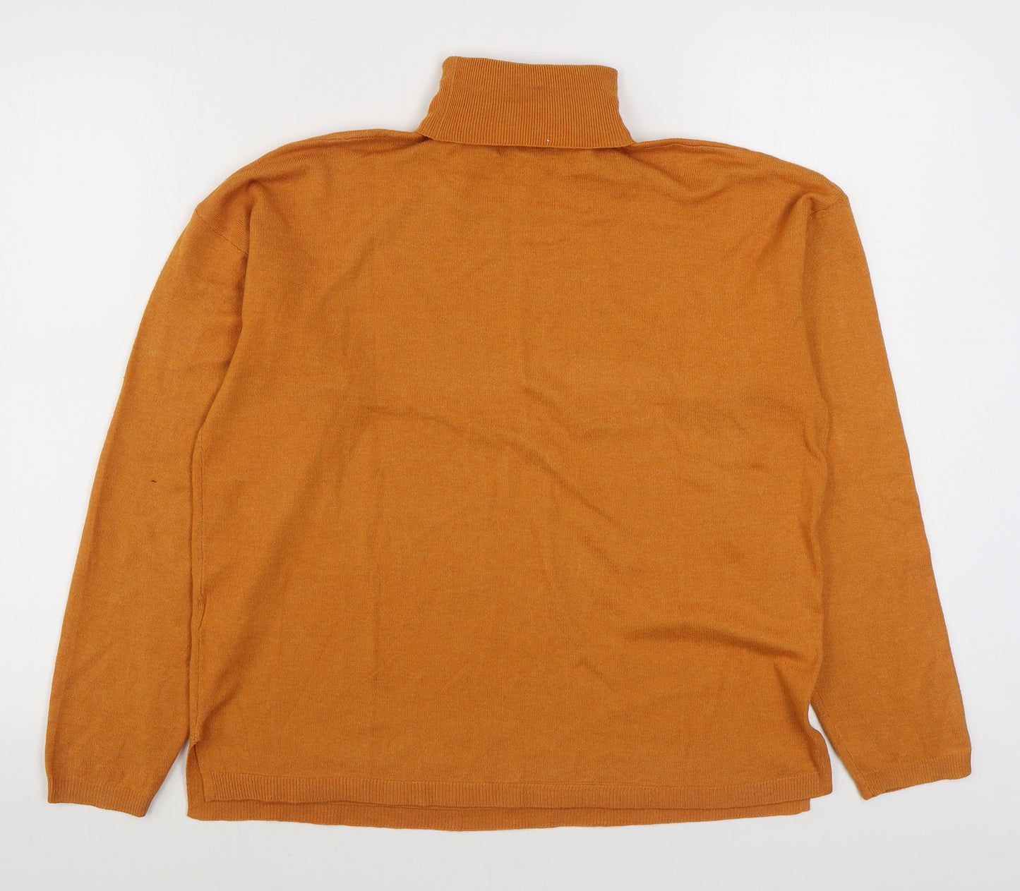Primark Womens Orange Roll Neck  Polyester Pullover Jumper Size M