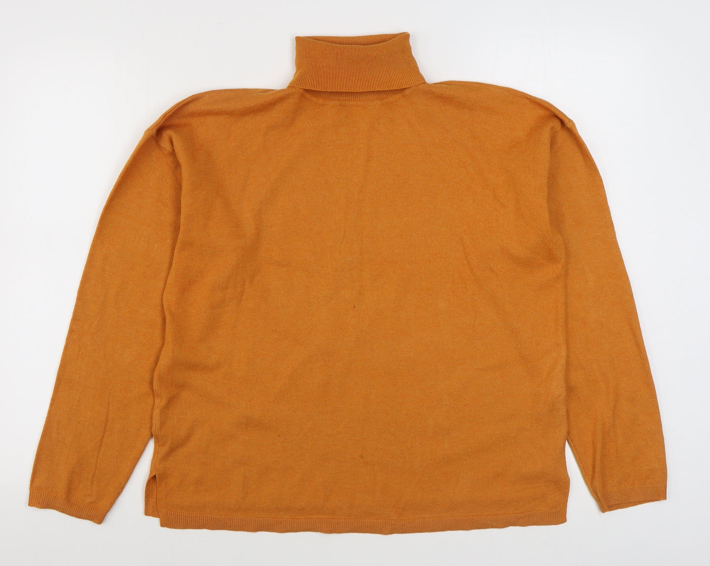 Primark Womens Orange Roll Neck  Polyester Pullover Jumper Size M