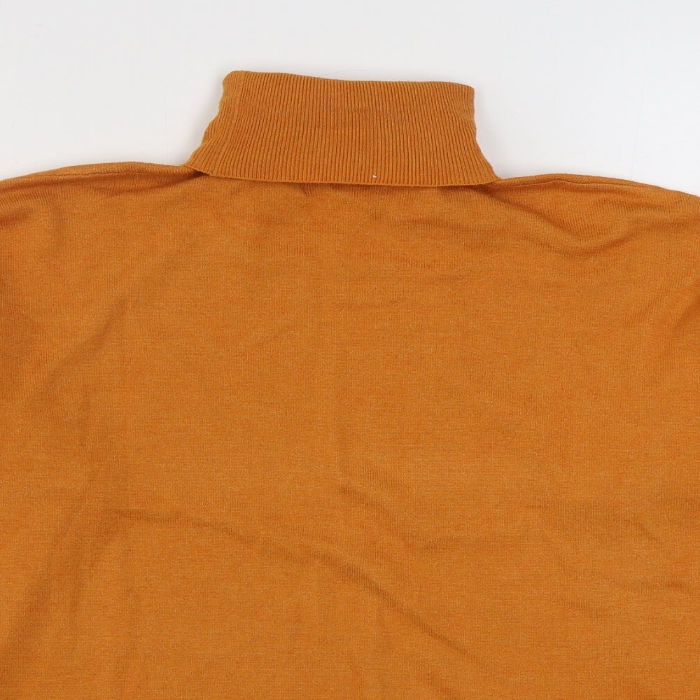 Primark Womens Orange Roll Neck  Polyester Pullover Jumper Size M