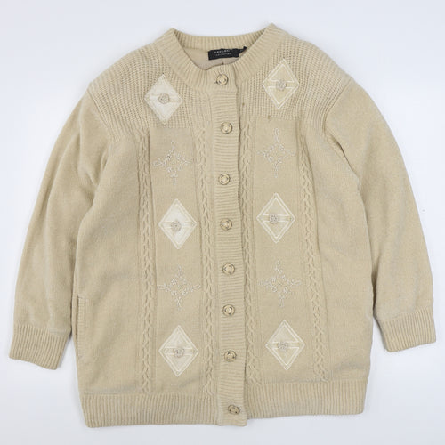 Reflect Collection Womens Beige   Jacket Coatigan Size L  Button