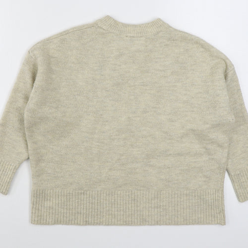 New Look Womens Beige Round Neck  Acrylic Pullover Jumper Size S