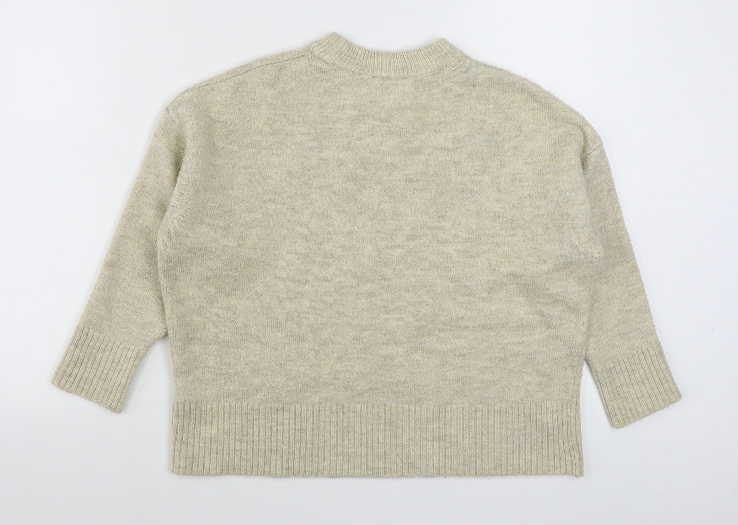 New Look Womens Beige Round Neck  Acrylic Pullover Jumper Size S