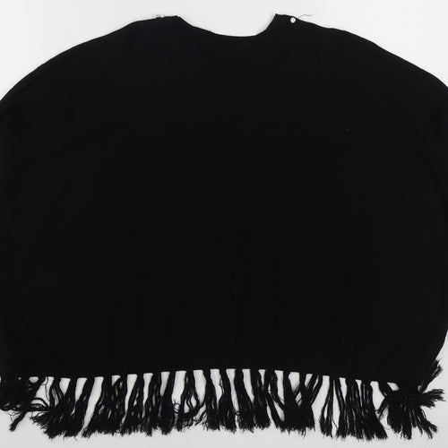 Millenium Womens Black Boat Neck  Viscose Pullover Jumper Size M
