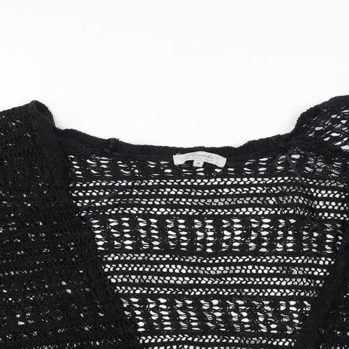 peacoks Womens Black V-Neck  Acrylic Cardigan Jumper Size M