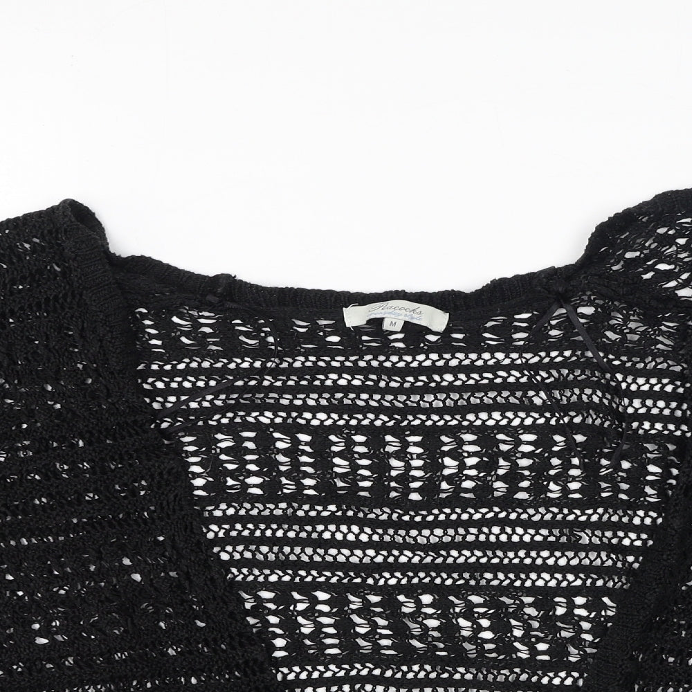 peacoks Womens Black V-Neck  Acrylic Cardigan Jumper Size M