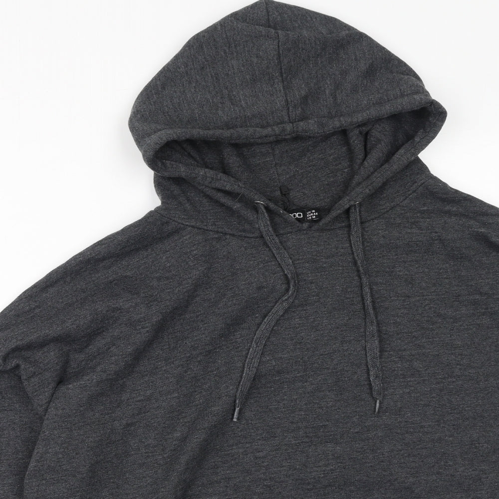 Boohoo Womens Grey  Cotton Pullover Hoodie Size 16