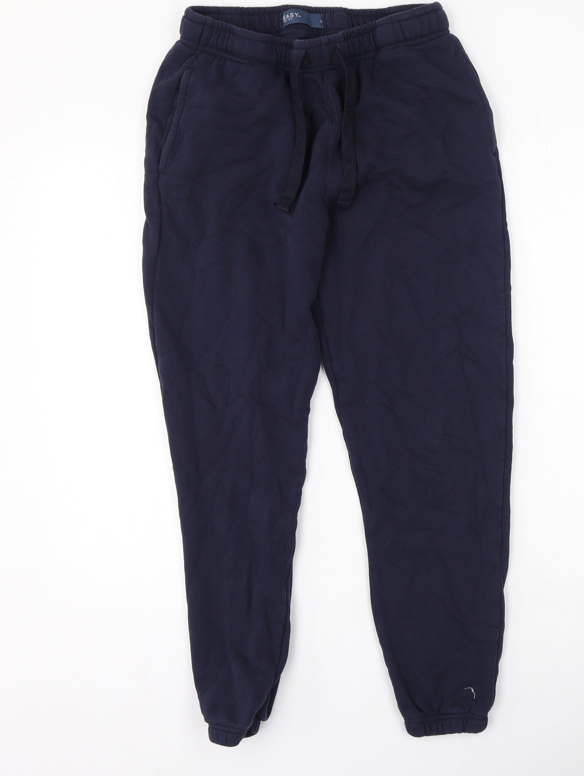 Easy Mens Blue  Cotton Jogger Trousers Size M L27 in Regular