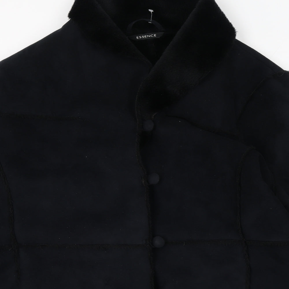 essence Womens Black   Trench Coat Coat Size 30