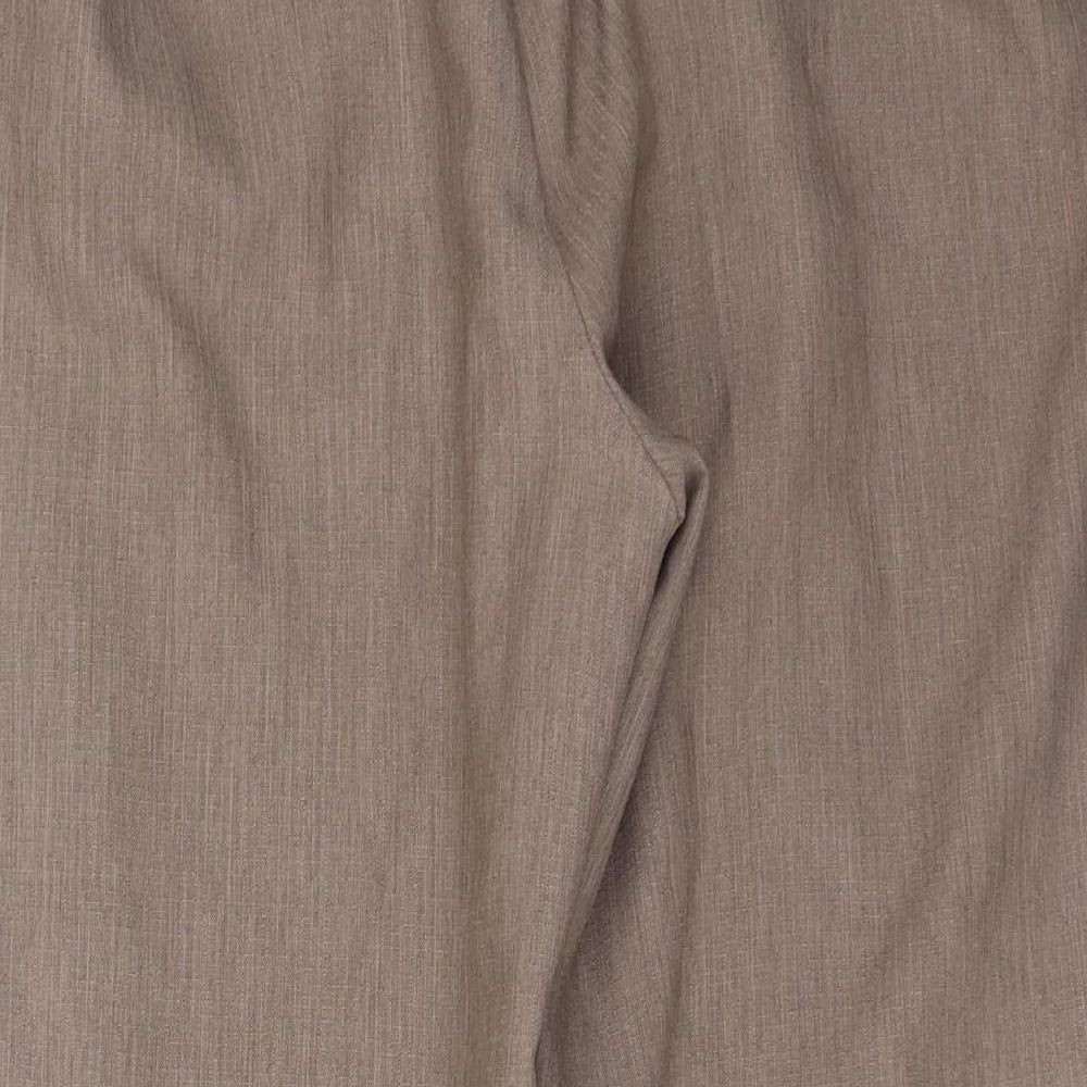 Marks and Spencer Womens Beige  Polyester Trousers  Size 20 L26 in Regular