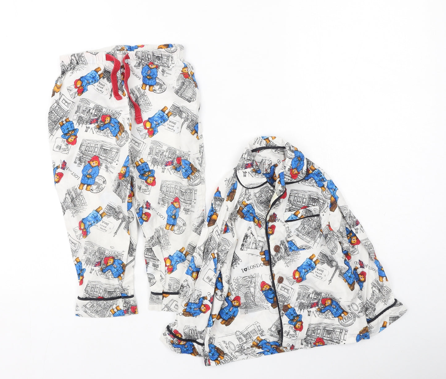 Marks and Spencer Baby Multicoloured Solid Cotton Cami Pyjama Set Size 24 Months   - Paddington Bear