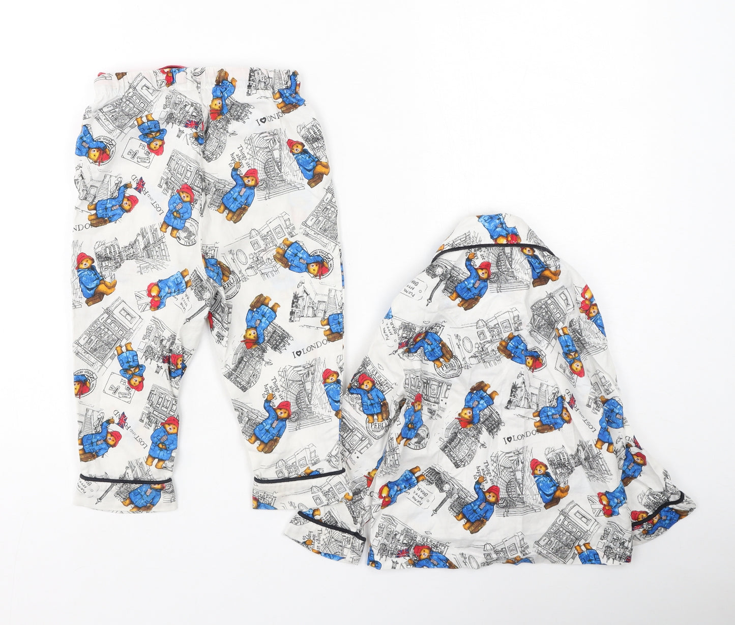 Marks and Spencer Baby Multicoloured Solid Cotton Cami Pyjama Set Size 24 Months   - Paddington Bear