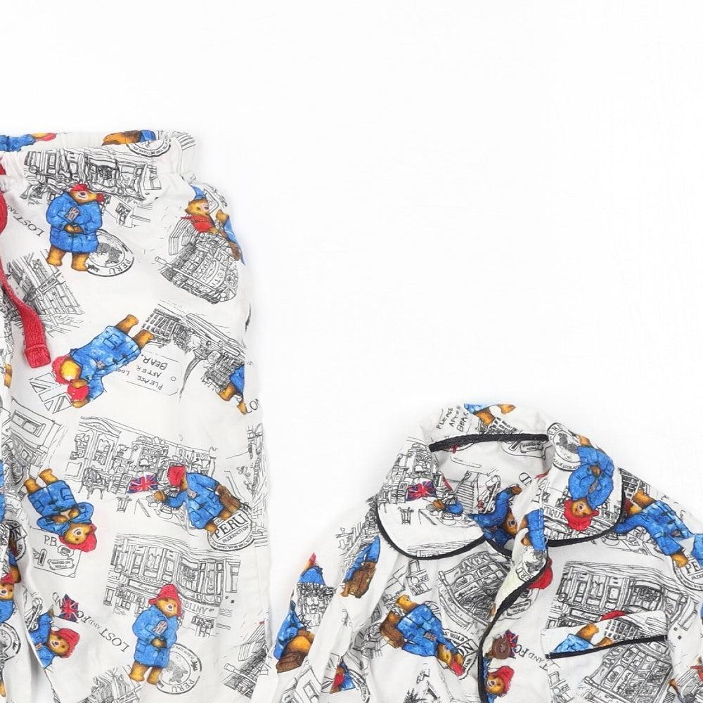 Marks and Spencer Baby Multicoloured Solid Cotton Cami Pyjama Set Size 24 Months   - Paddington Bear
