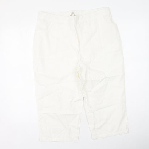 Anthology Womens White  Cotton Trousers  Size 16  Regular