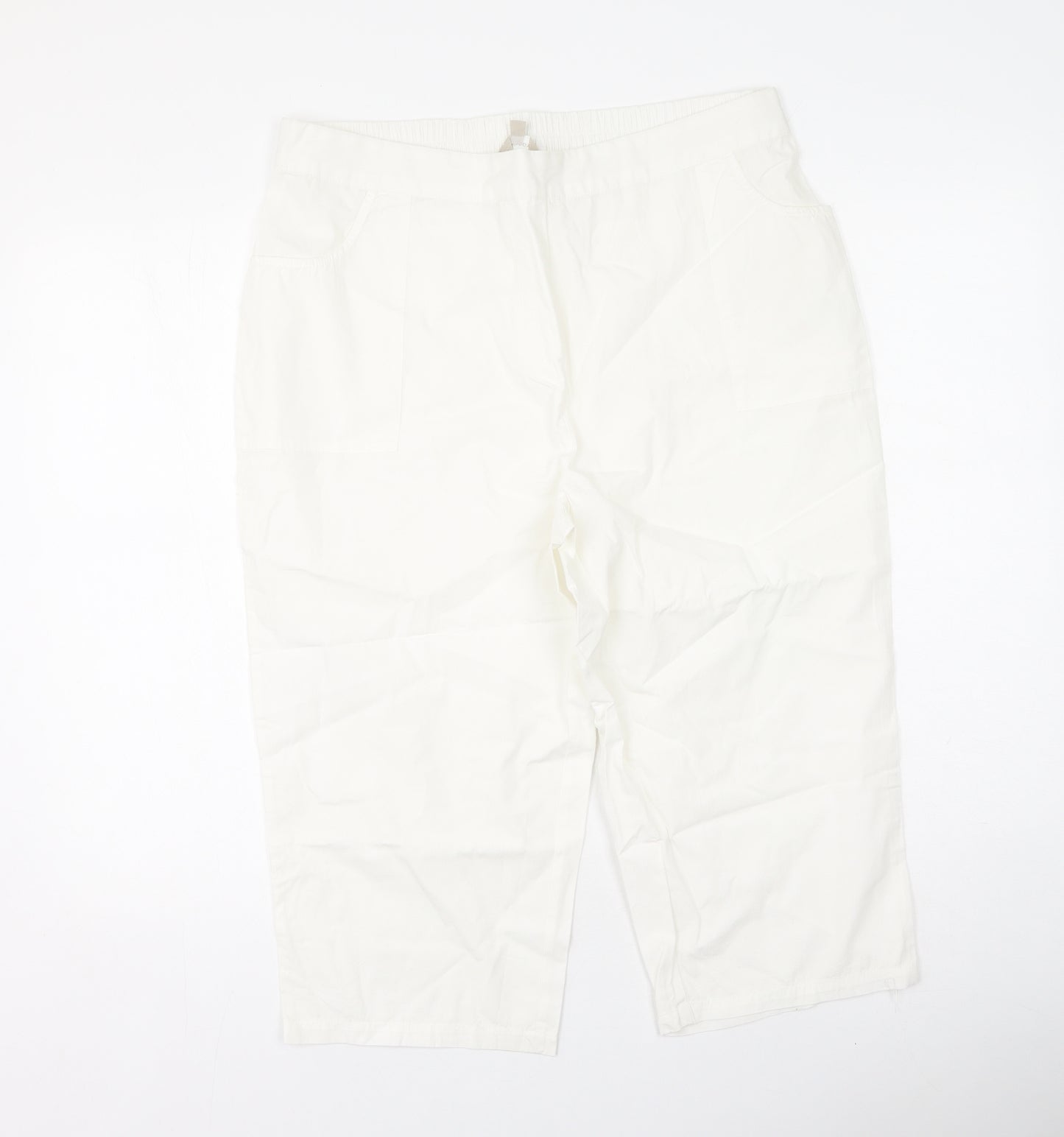 Anthology Womens White  Cotton Trousers  Size 16  Regular
