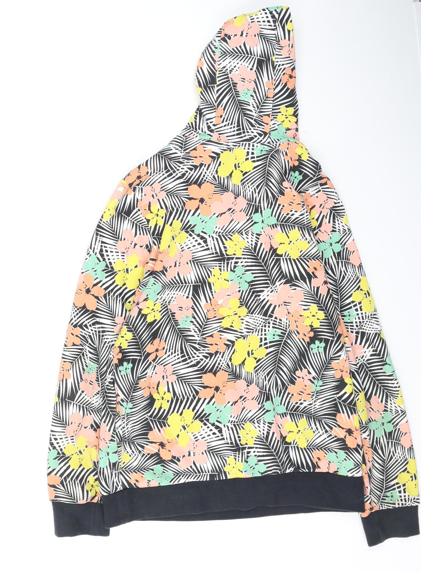 adidas Girls Multicoloured Floral Cotton Pullover Hoodie Size 13-14 Years