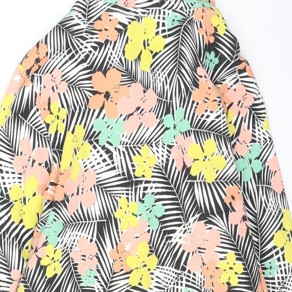 adidas Girls Multicoloured Floral Cotton Pullover Hoodie Size 13-14 Years