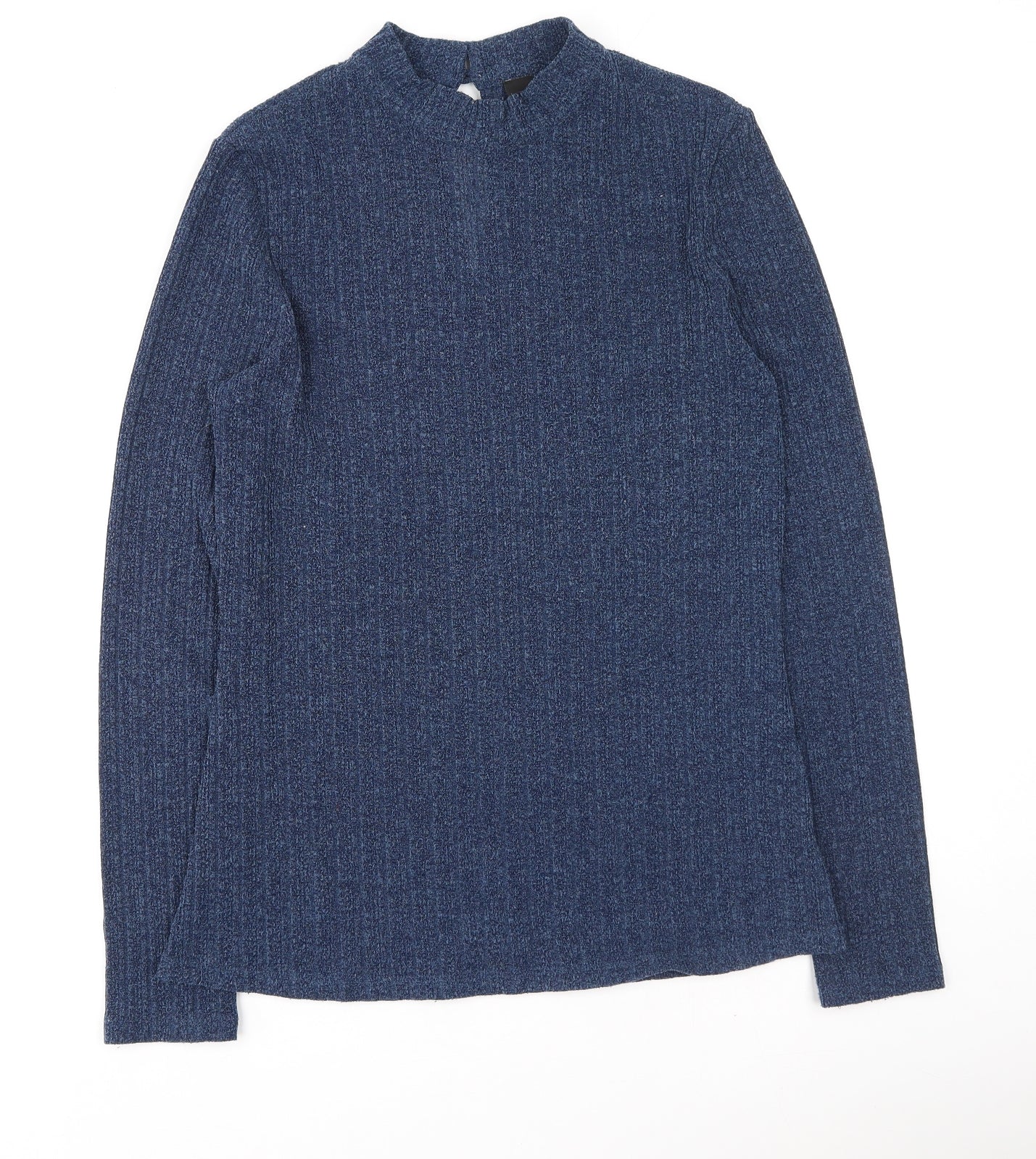 NEXT Womens Blue High Neck  Polyester Henley Jumper Size 14