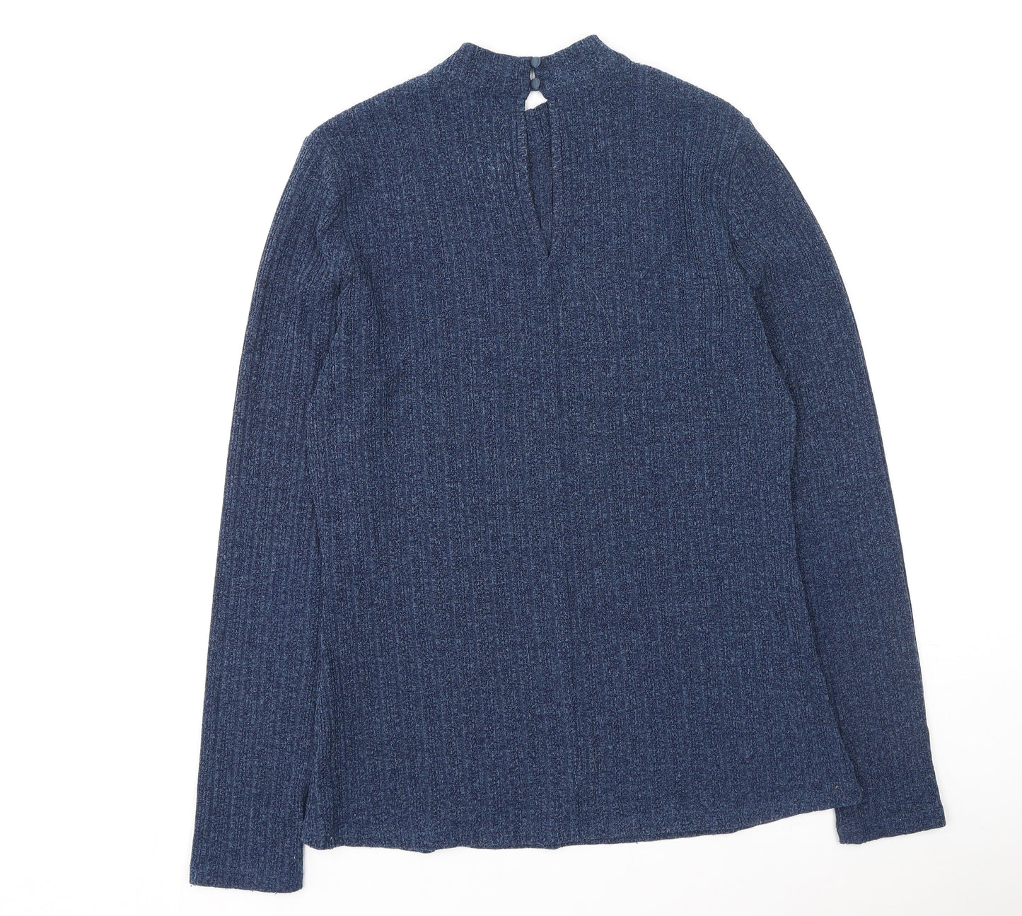 NEXT Womens Blue High Neck  Polyester Henley Jumper Size 14