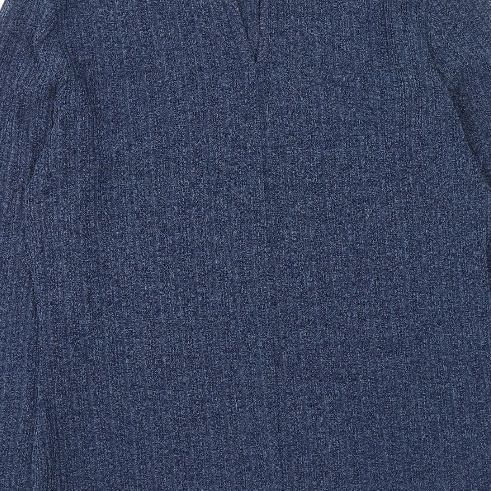 NEXT Womens Blue High Neck  Polyester Henley Jumper Size 14