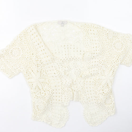 Cc Womens Beige Round Neck  Cotton Cardigan Jumper Size M