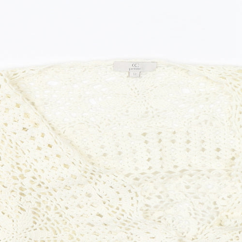 Cc Womens Beige Round Neck  Cotton Cardigan Jumper Size M