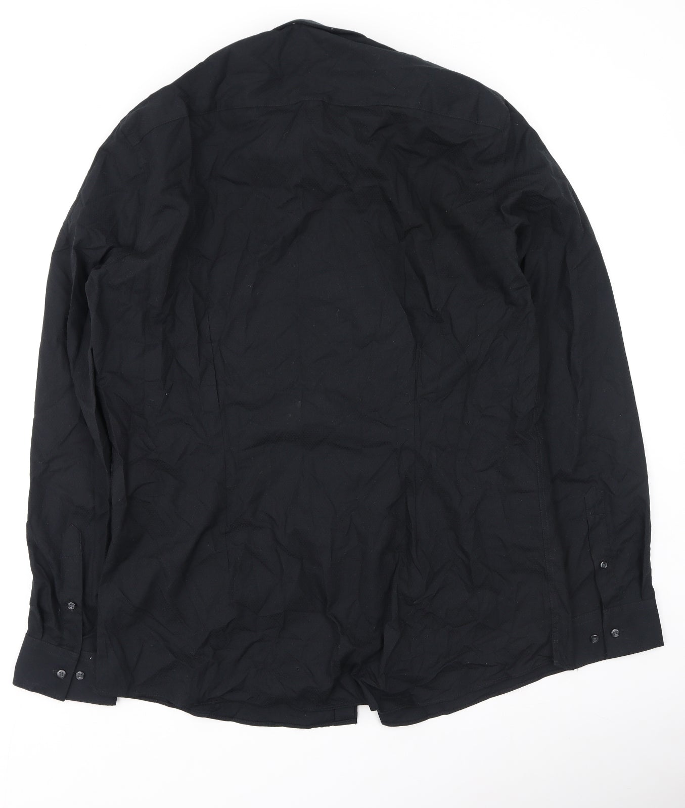 NEXT Mens Black  Polyester  Button-Up Size 42 Collared