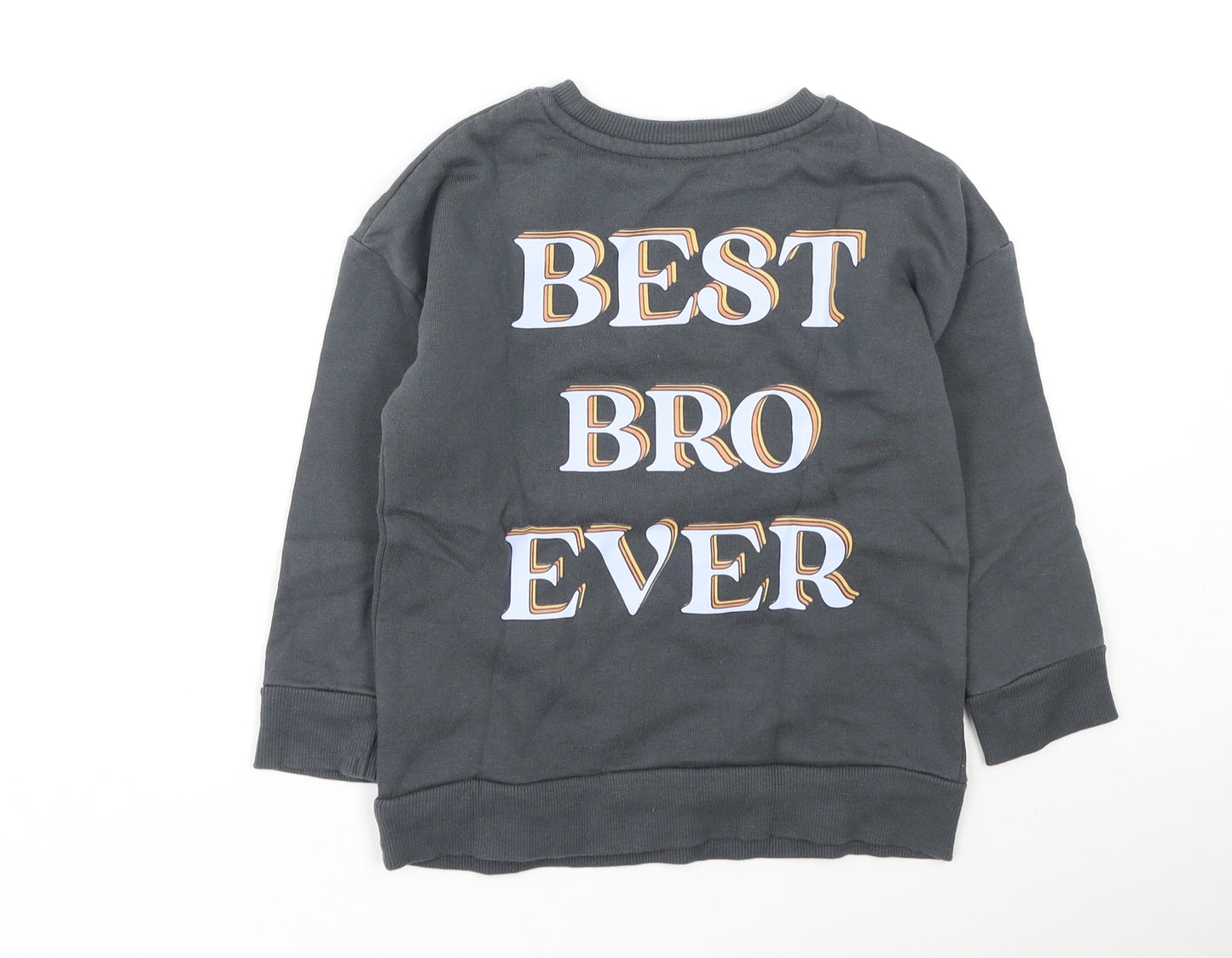 George  Boys Grey  Cotton Pullover Sweatshirt Size 2-3 Years