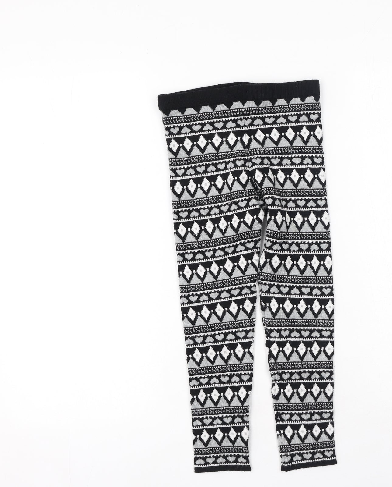 Primark Girls Black Geometric Viscose Jegging Trousers Size 10-11 Years  Regular