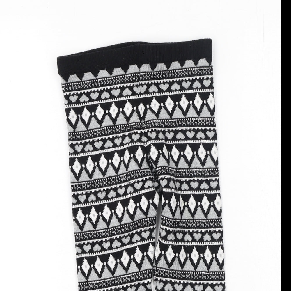 Primark Girls Black Geometric Viscose Jegging Trousers Size 10-11 Years  Regular