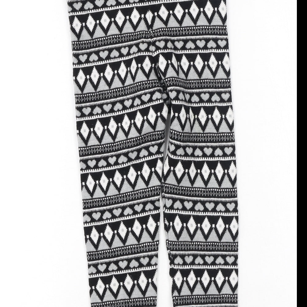 Primark Girls Black Geometric Viscose Jegging Trousers Size 10-11 Years  Regular