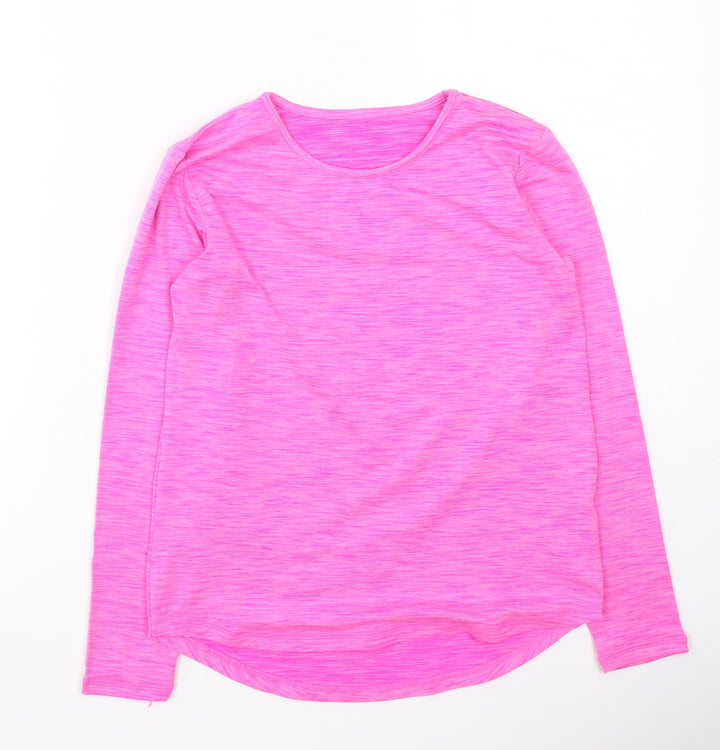 Dunnes Stores Girls Pink  Polyester Basic Casual Size 9-10 Years Round Neck