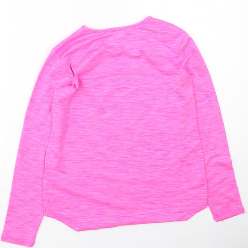 Dunnes Stores Girls Pink  Polyester Basic Casual Size 9-10 Years Round Neck