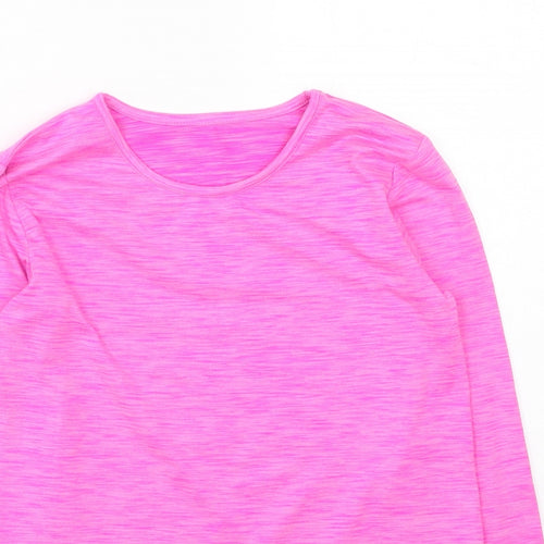 Dunnes Stores Girls Pink  Polyester Basic Casual Size 9-10 Years Round Neck