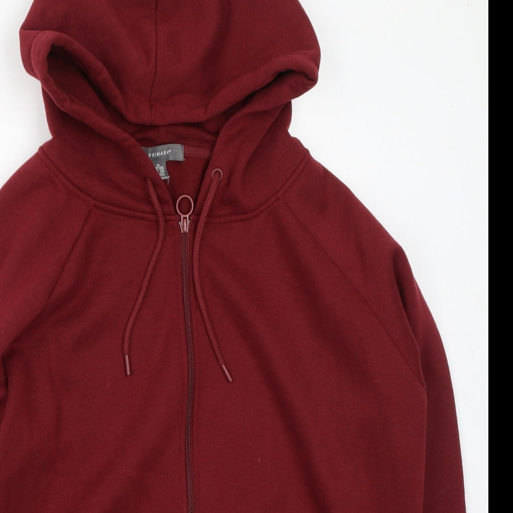 Primark  Mens Red Round Neck  Cotton Full Zip Jumper Size XL